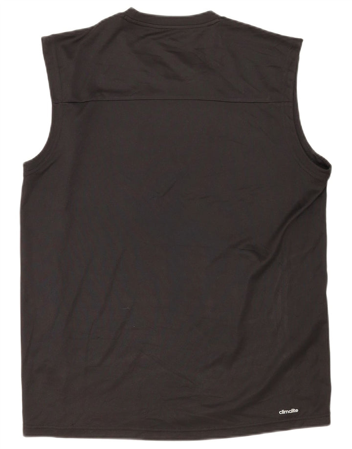 Adidas Mens Climalite Chaleco Top Grande Poliéster Negro
