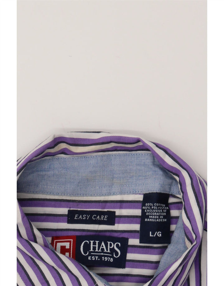 CHAPS Mens Shirt Large Purple Striped Cotton Vintage Chaps and Second-Hand Chaps from Messina Hembry 