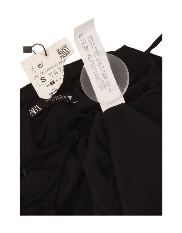 Zara Mujer Vestido De Tirantes Small Negro Poliéster