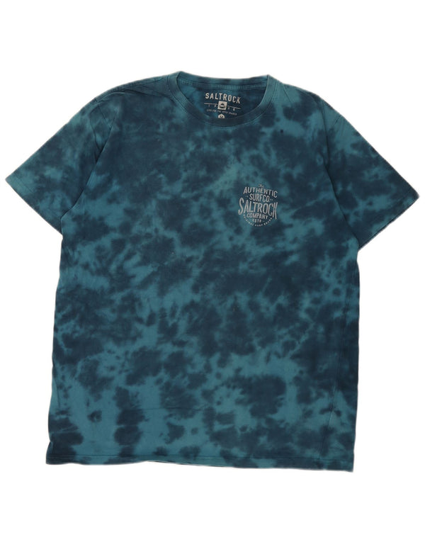 Camiseta gráfica Saltrock para hombre Top de algodón teñido anudado azul medio
