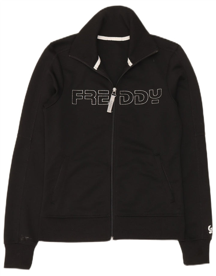 Freddy Chaqueta de chándal gráfica para mujer UK 10 Small Poliéster negro