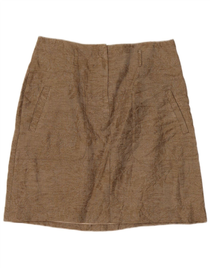 Minifalda Massimo Dutti Mujer W34 Grande Beige Floral