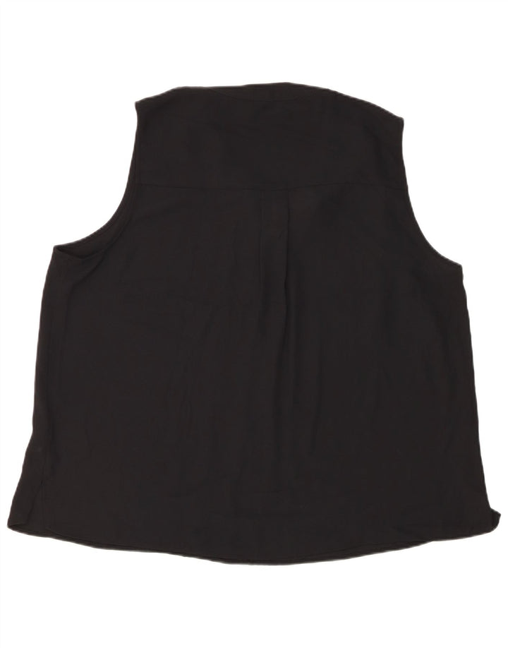 Marks & Spencer Blusa sin mangas para mujer UK 20 2XL Poliéster negro