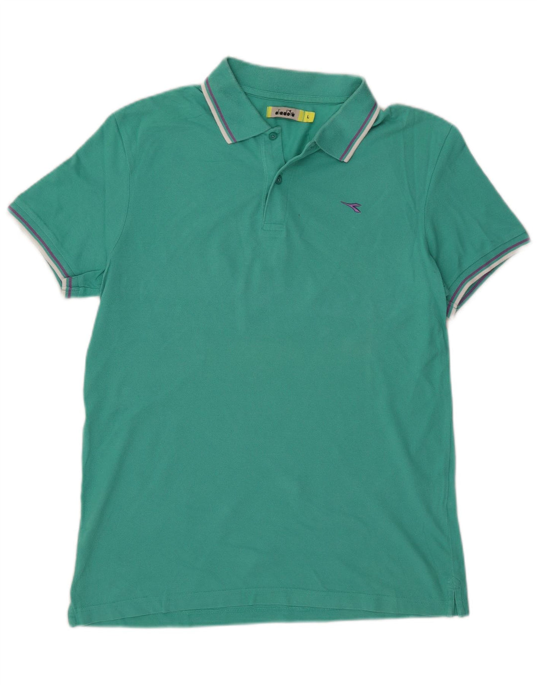 Diadora Polo Hombre Grande Turquesa Algodón
