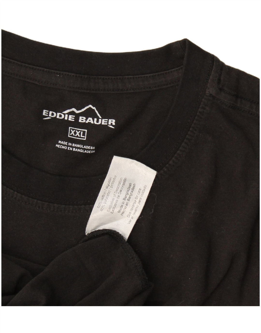 Eddie Bauer Camiseta para hombre Top 2XL Algodón negro