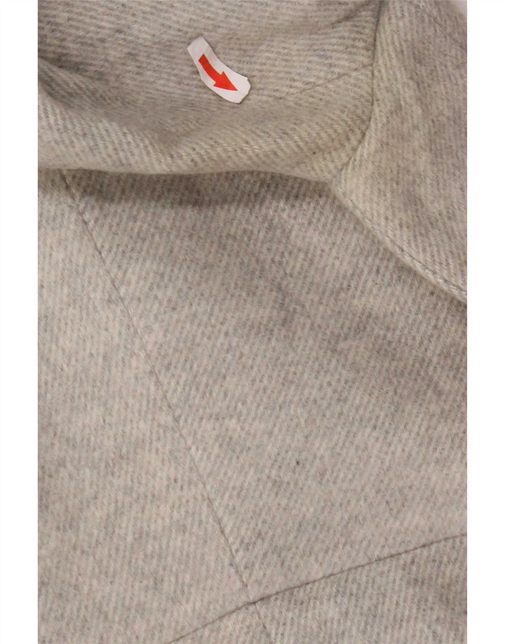 Zara Mujer Abrigo Con Capucha Reino Unido 42 Acrílico Gris Medio