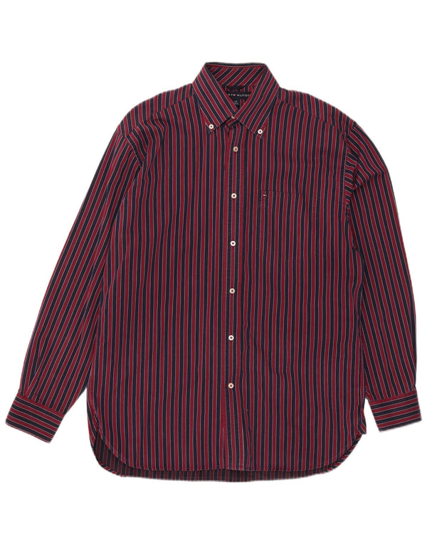 Camisa Tommy Hilfiger Hombre Small Algodón A Rayas Rojas