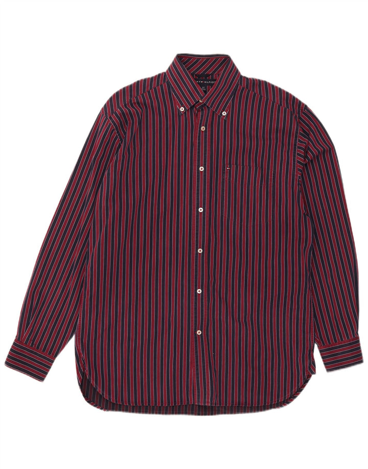 Camisa Tommy Hilfiger Hombre Small Algodón A Rayas Rojas