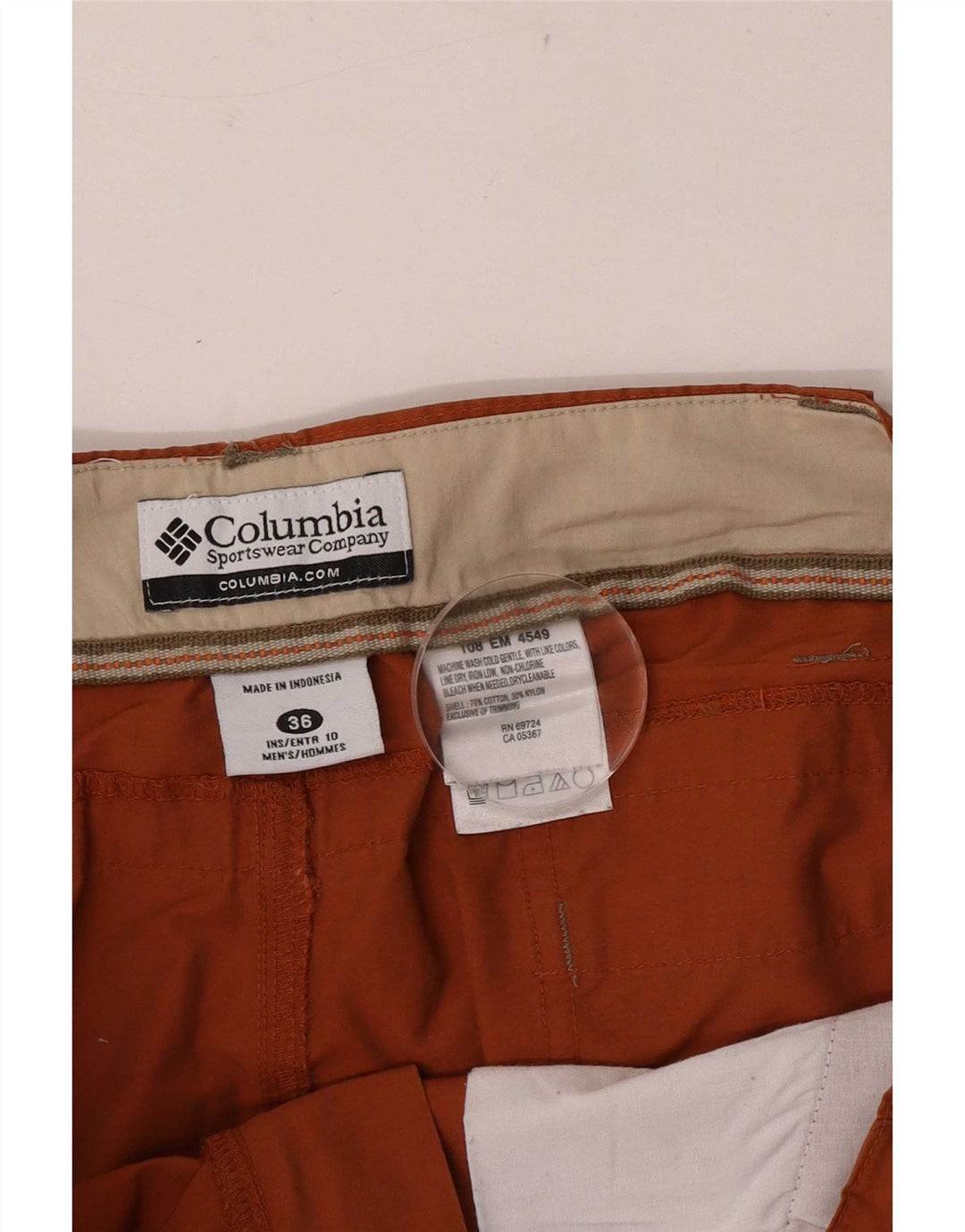 Columbia Pantalones cortos cargo para hombre W36 Algodón marrón grande