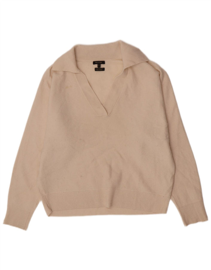 Massimo Dutti Jersey con cuello tipo polo para mujer UK 10 Small Off White