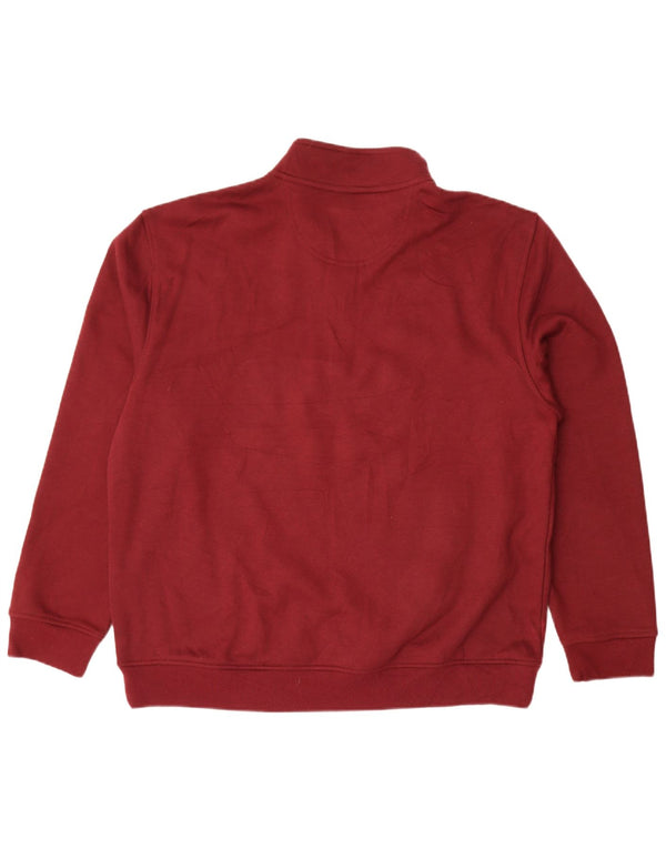 Izod Hombre Cremallera Cuello Sudadera Jumper XL Granate Poliéster