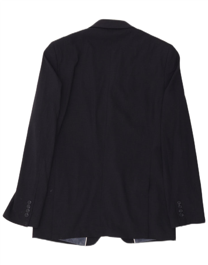 Marks & Spencer Chaqueta tipo blazer de 2 botones para hombre UK 40 Large Navy Blue Check