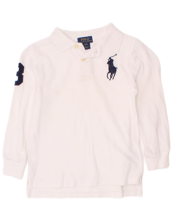 Polo Ralph Lauren Camisa de manga larga con gráfico para niño 3-4 años Algodón blanco