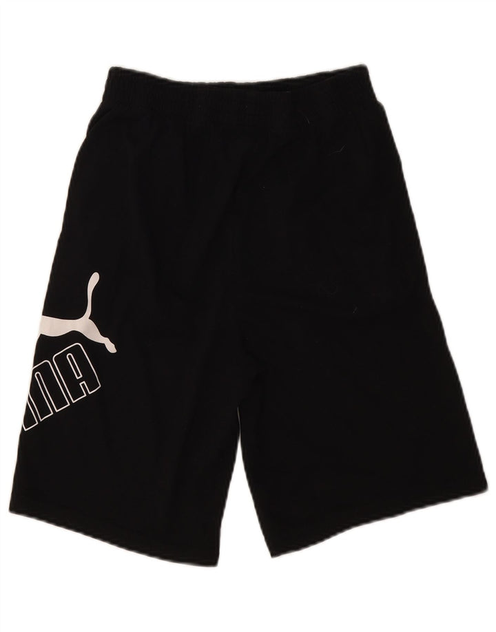 Puma Pantalones cortos deportivos gráficos para niños 14-15 años, grande, negro