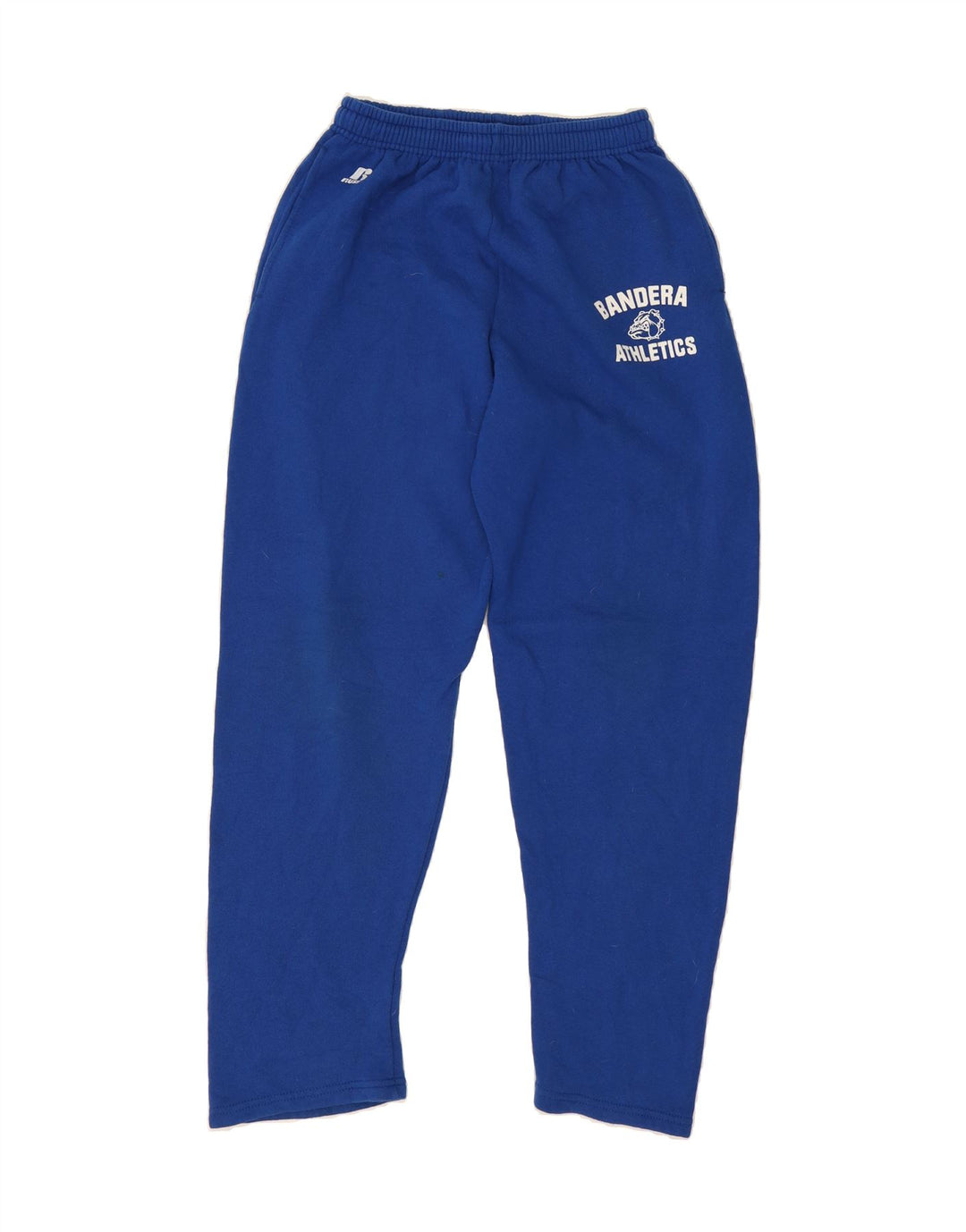 RUSSELL ATHLETIC Mens Graphic Tracksuit Trousers Small  Blue Cotton Vintage Russell Athletic and Second-Hand Russell Athletic from Messina Hembry 
