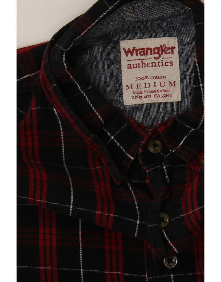 Wrangler Camisa De Franela De Algodón A Cuadros Rojo Mediano Hombre
