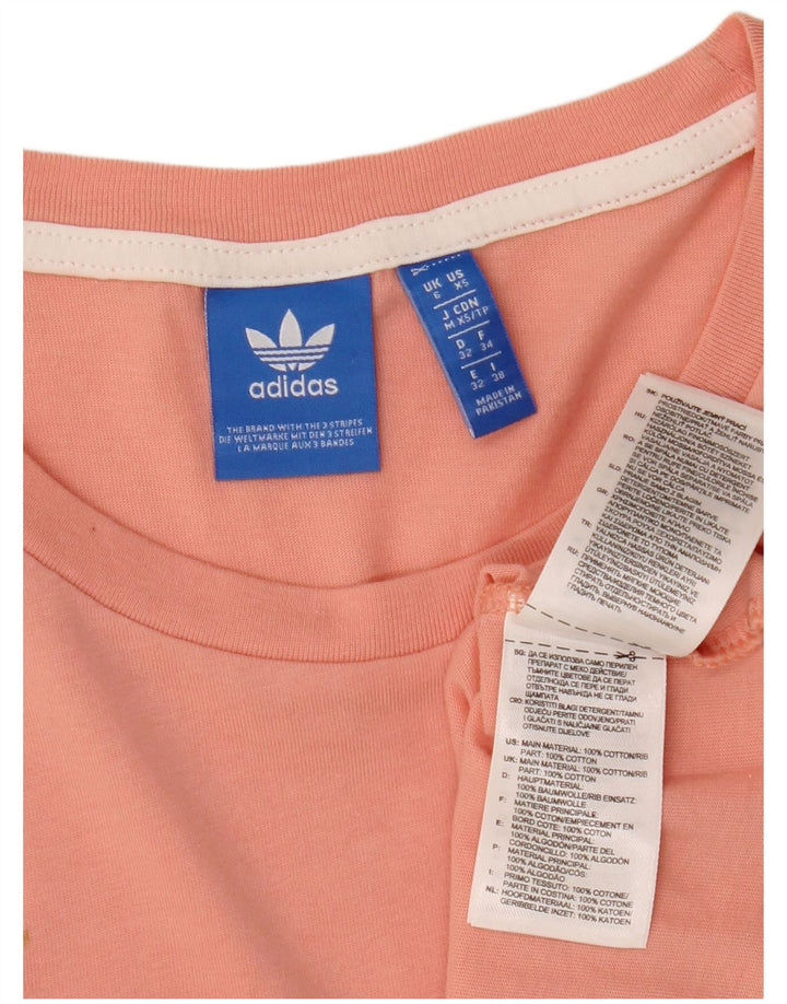 ADIDAS Camiseta corta extragrande para mujer UK 6 XS Algodón rosa