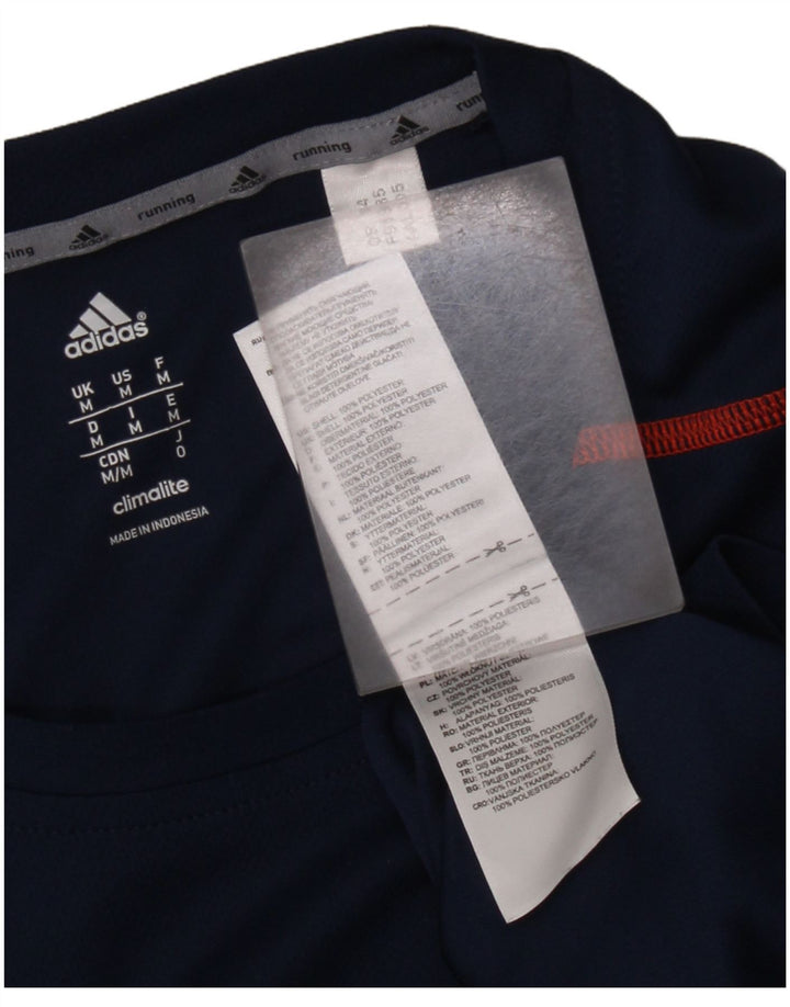ADIDAS Hombres Climalite Top Manga Larga Medio Azul Marino Poliéster