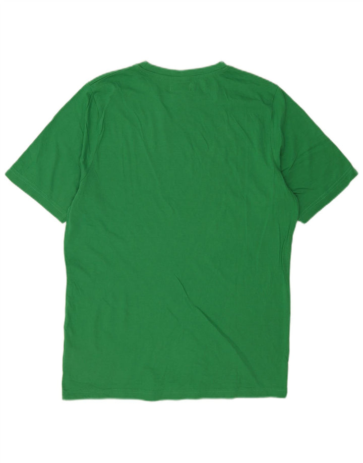 Kappa Hombre Camiseta Gráfica Top Algodón Verde Medio