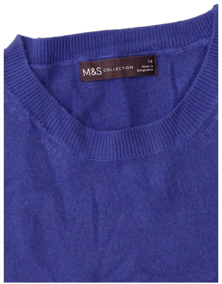 Marks & Spencer Jersey de Cuello Redondo para Mujer UK 44 Azul Medio