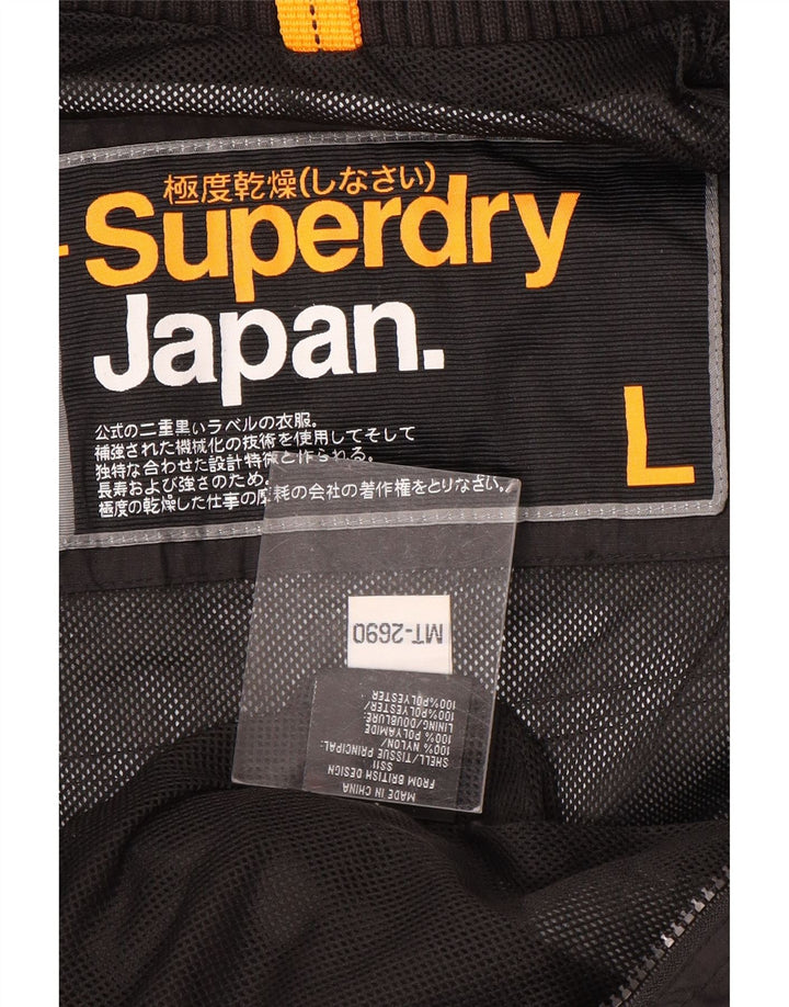 SUPERDRY Chaqueta impermeable para mujer UK 46 Large Black Nylon