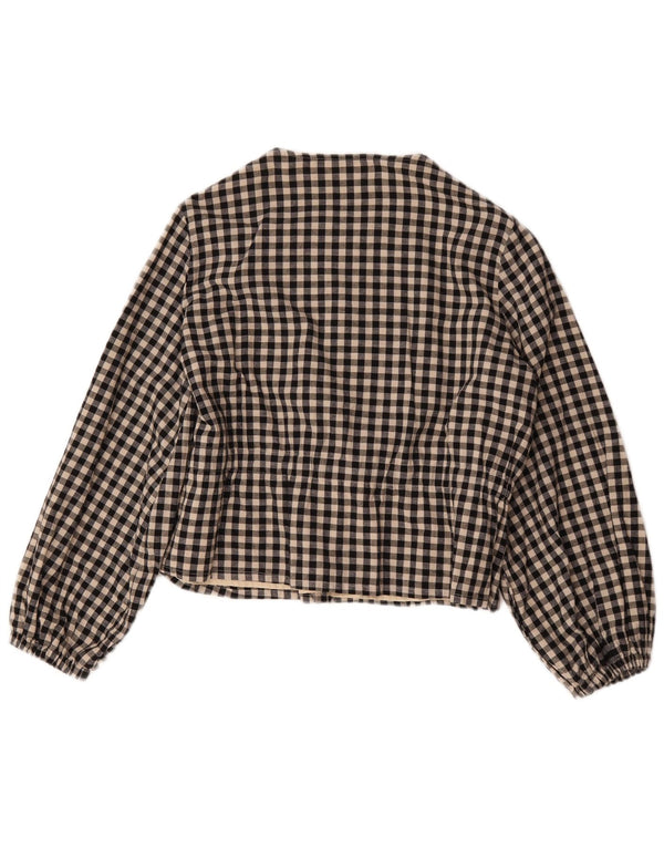 Zara Chaqueta Bomber para Mujer Reino Unido 46 Grande Algodón a Cuadros Negro