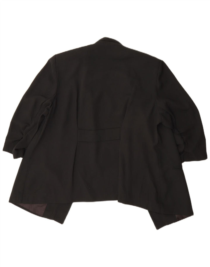 Marks & Spencer Chaqueta Americana Abierta de Manga 3/4 para Mujer UK 20 2XL Negro