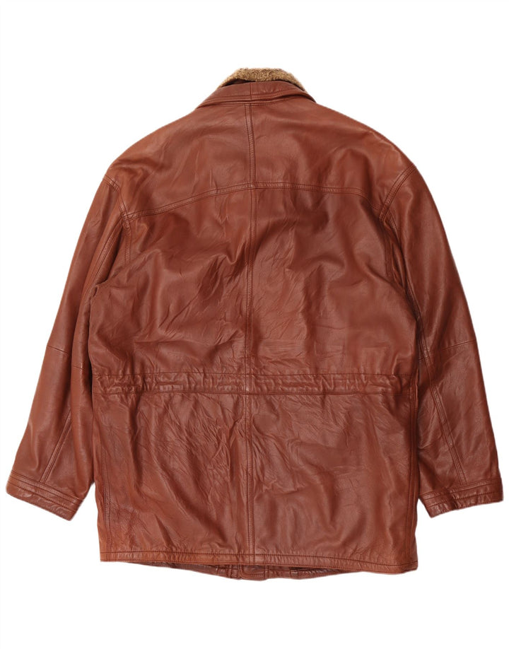 Nivola Abrigo de cuero para hombre UK 42 XL Marrón