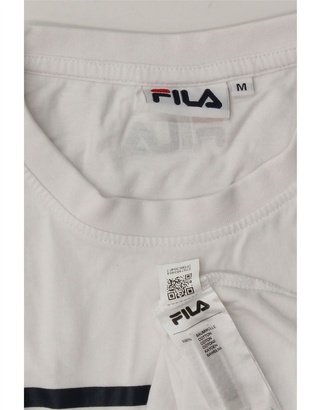 Fila Camiseta gráfica para hombre Top Medium White Cotton