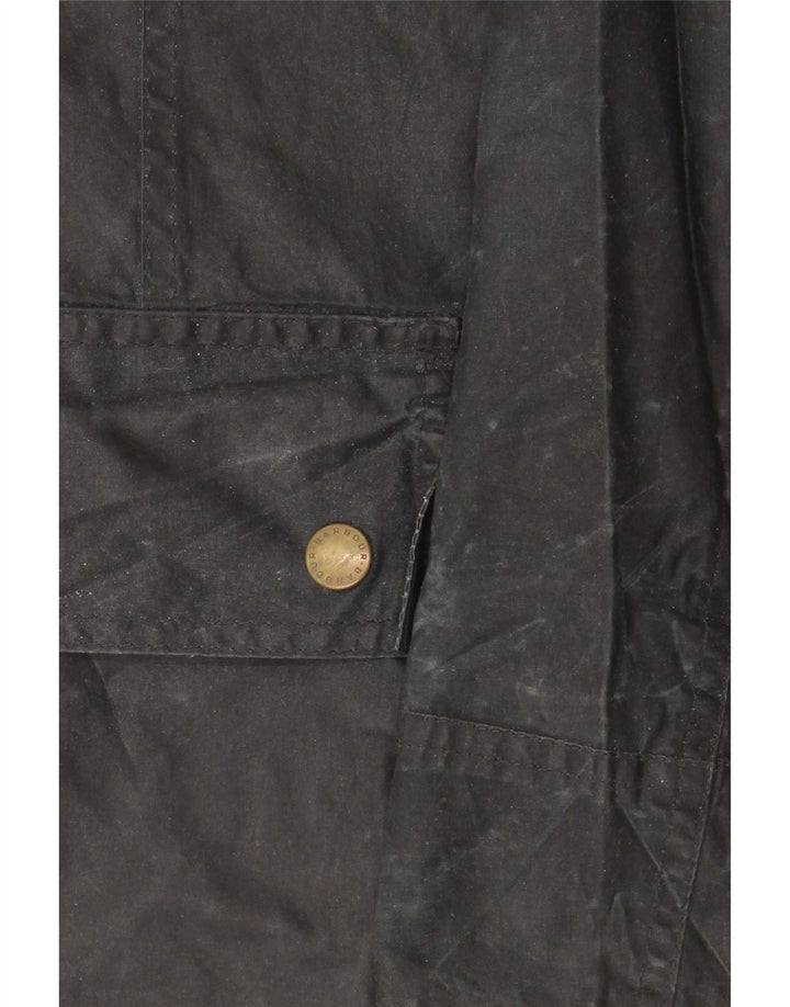 Barbour Chaqueta de algodón encerado para mujer UK 10 Small Black