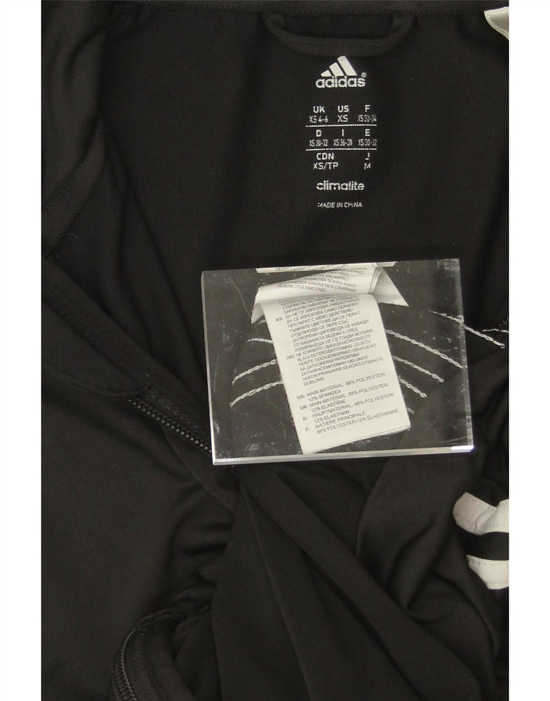 ADIDAS Womens Tracksuit Top Jacket UK 4/6 XS Black Polyester Vintage Adidas and Second-Hand Adidas from Messina Hembry 