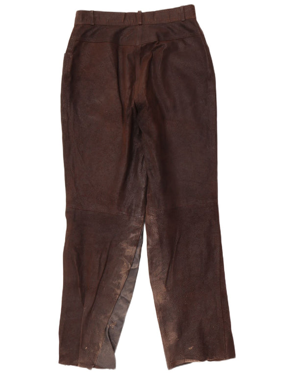 HELLINE Pantalones de cintura alta para mujer UK 44 Medium W28 L31 Marrón Colorblock