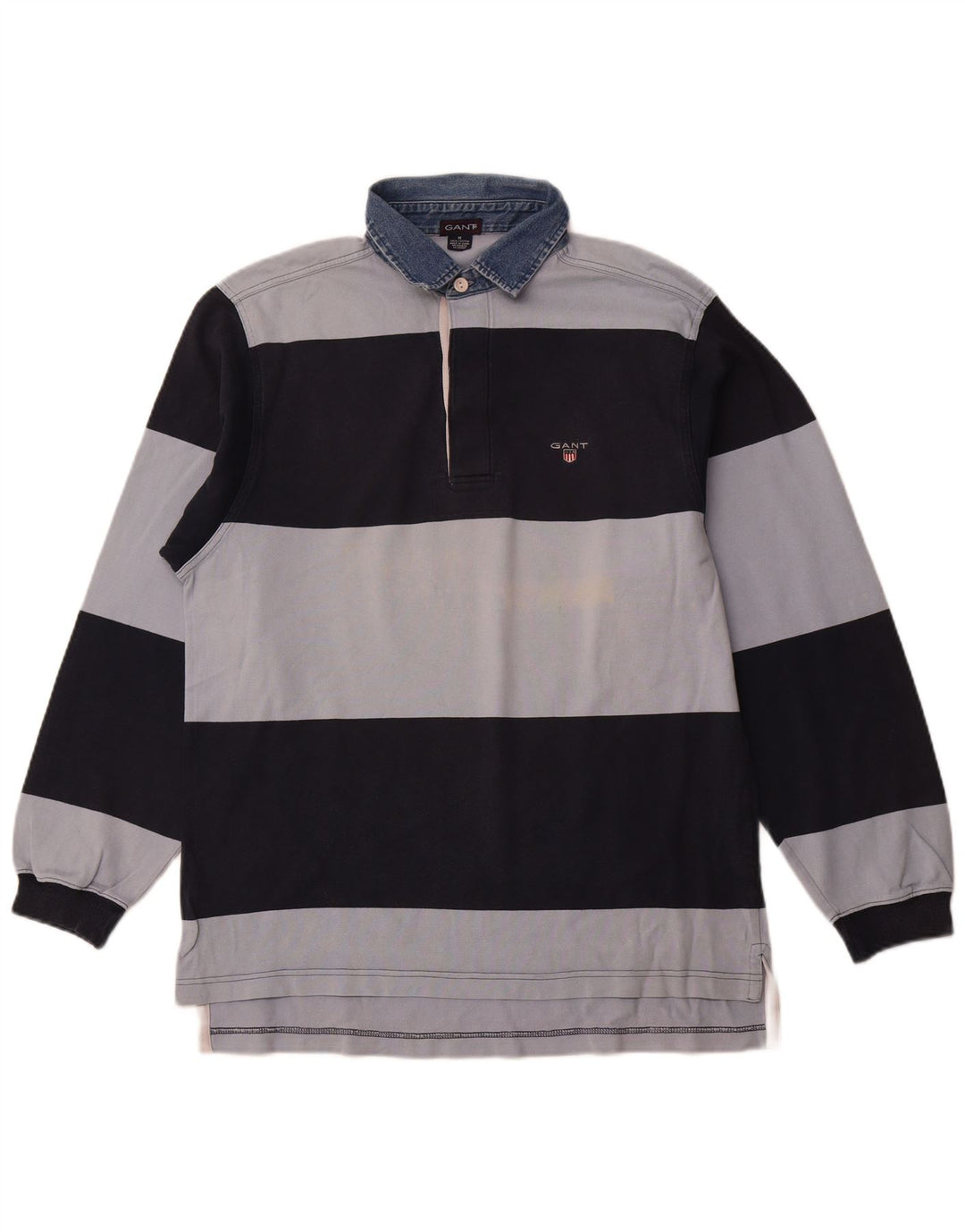 GANT Polo de rugby de manga larga de algodón a rayas en azul marino mediano para hombre