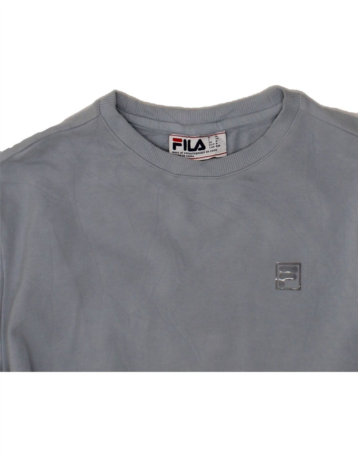 FILA Womens Sweatshirt Jumper UK 14 Medium Blue Cotton Vintage Fila and Second-Hand Fila from Messina Hembry 