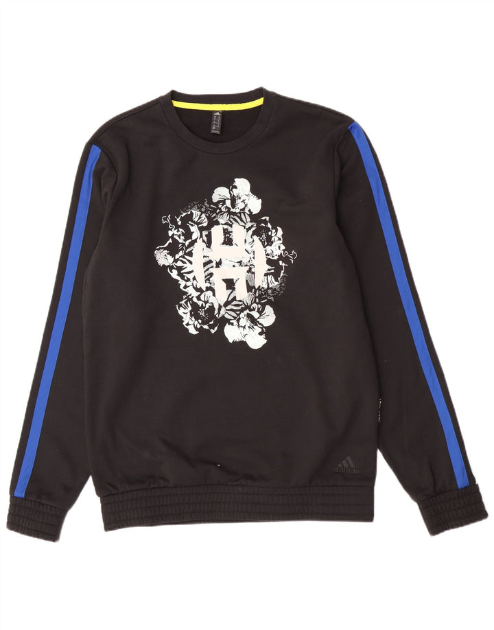 Adidas Hombre Sudadera Gráfica Jumper Medium Negro Colorblock Poliéster