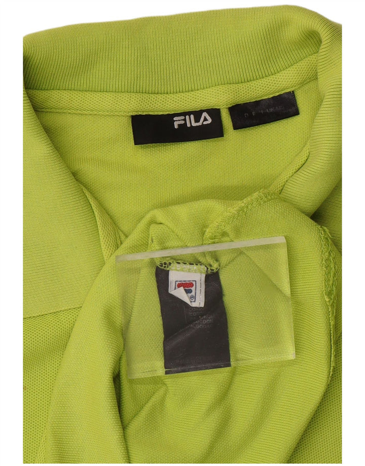 FILA Polo corto para mujer UK 40 Grande Algodón verde
