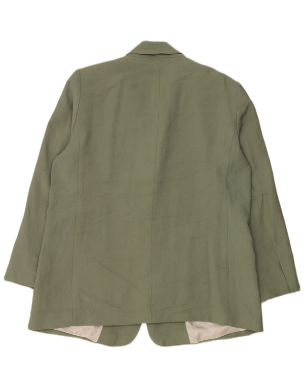 Zara Mujer Chaqueta Blazer De 1 Botón UK 40 XL Verde Modal