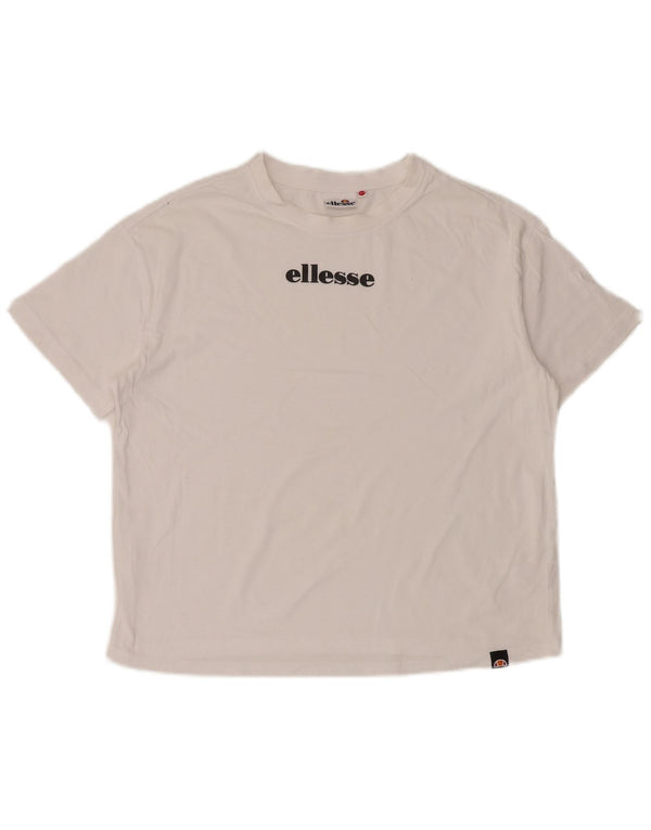 Ellesse Camiseta gráfica extragrande para mujer UK 6 XS Algodón blanco