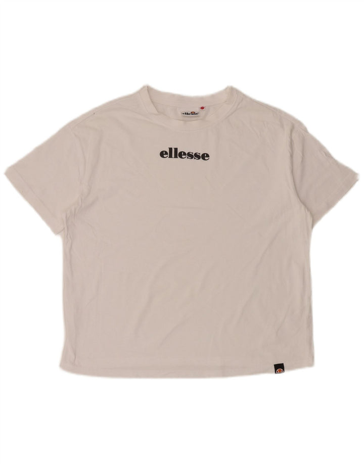 Ellesse Camiseta gráfica extragrande para mujer UK 6 XS Algodón blanco