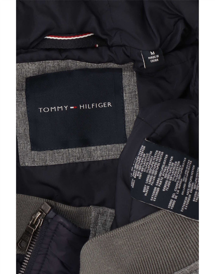 Tommy Hilfiger Suéter con capucha y cremallera para hombre Poliéster gris medio