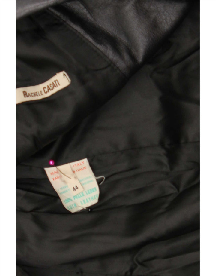 Abrigo de cuero vintage para mujer IT 44 Medium Black