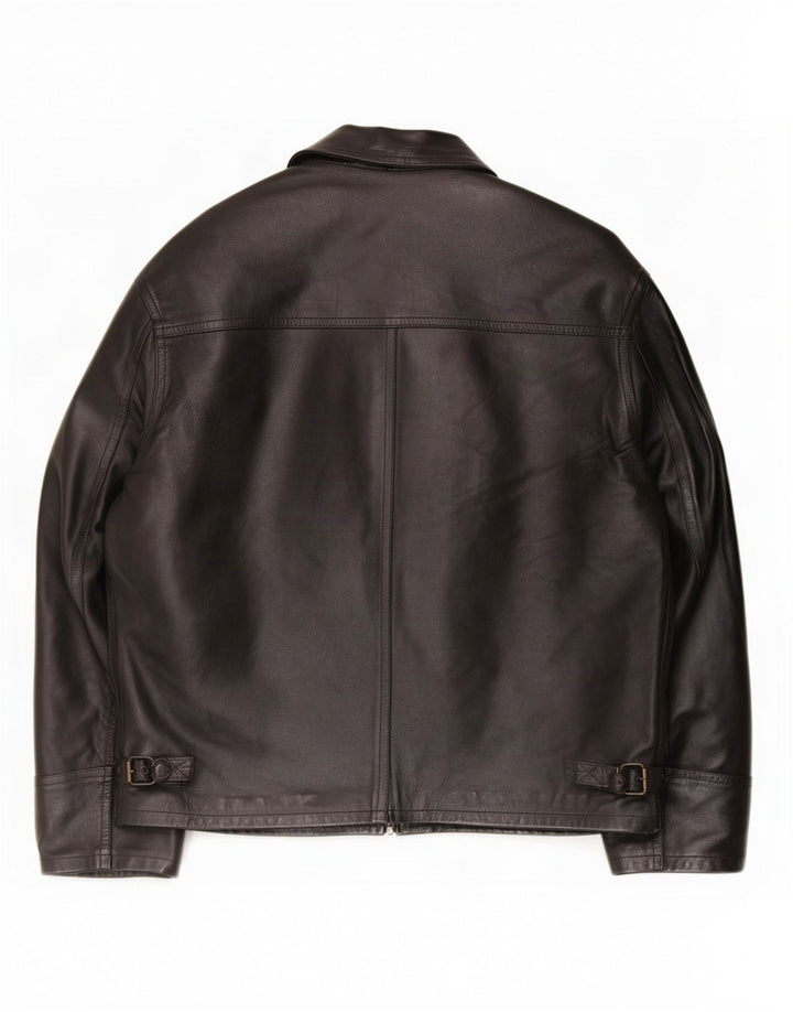 Mansion Chaqueta de cuero para hombre IT 52 XL Negro