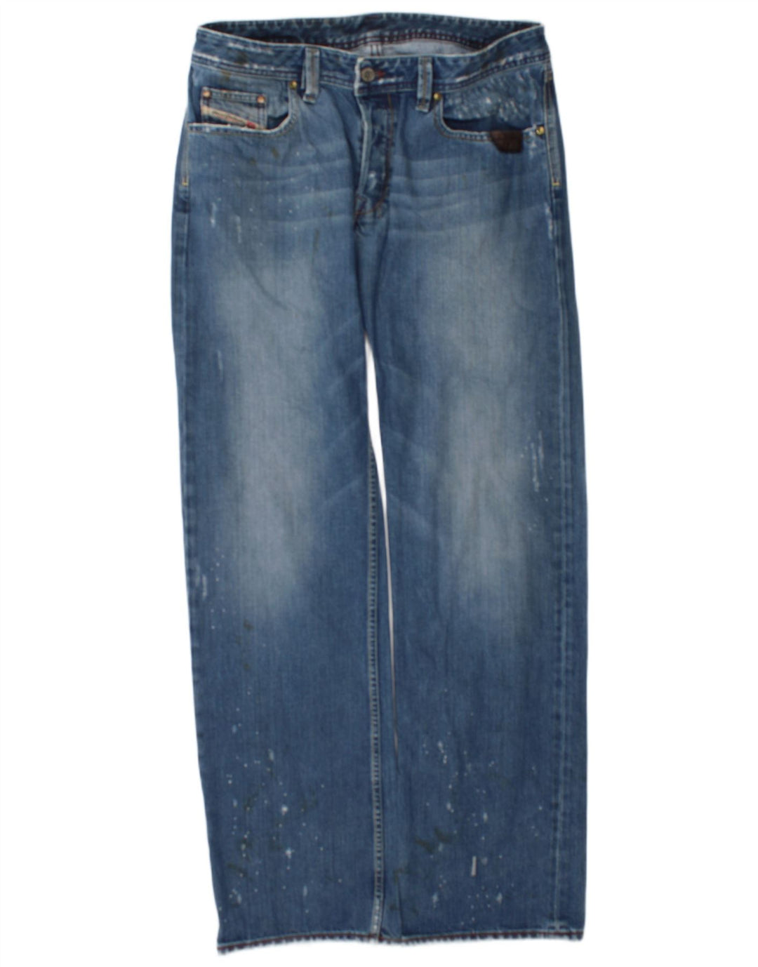 Diesel Vaqueros rectos desgastados para hombre W34 L34 Algodón azul