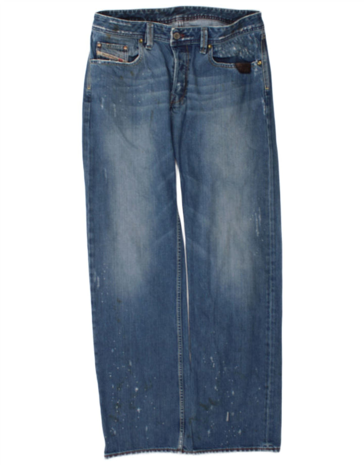 Diesel Vaqueros rectos desgastados para hombre W34 L34 Algodón azul