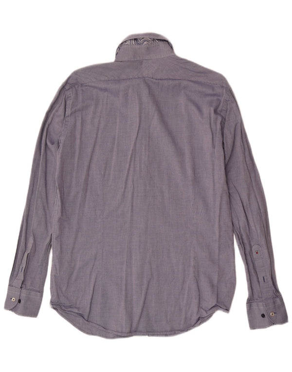 Tommy Hilfiger Camisa ajustada para hombre Talla 39 15 1/2 Algodón azul mediano