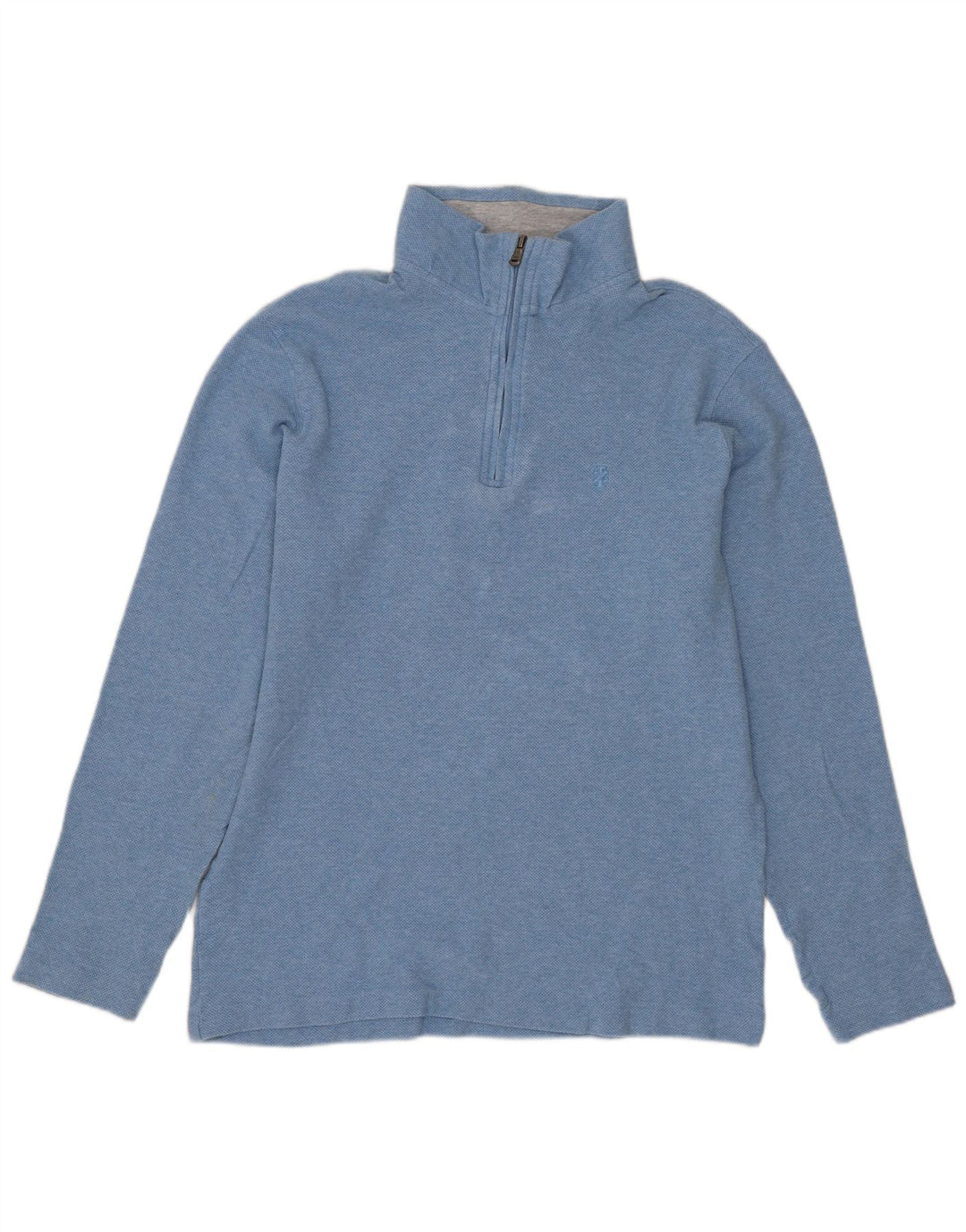 IZOD Sudadera con cuello y cremallera para mujer, talla 44, color azul medio