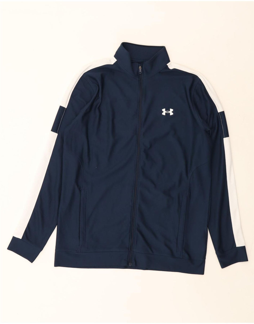 UNDER ARMOUR Chaqueta de chándal ajustada para hombre con bloques de color azul marino medio