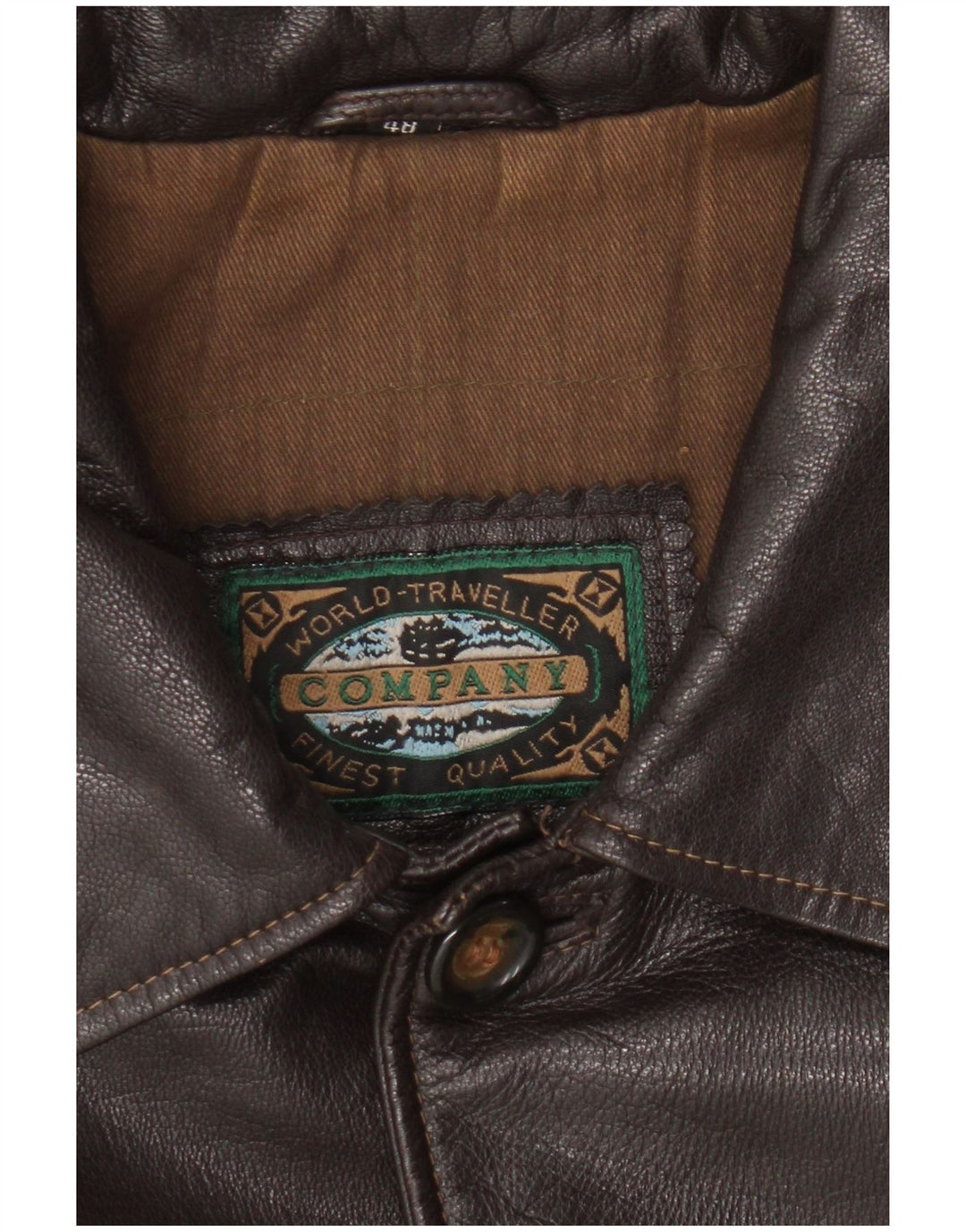 Chaqueta de cuero vintage para hombre IT 48 cuero marrón medio