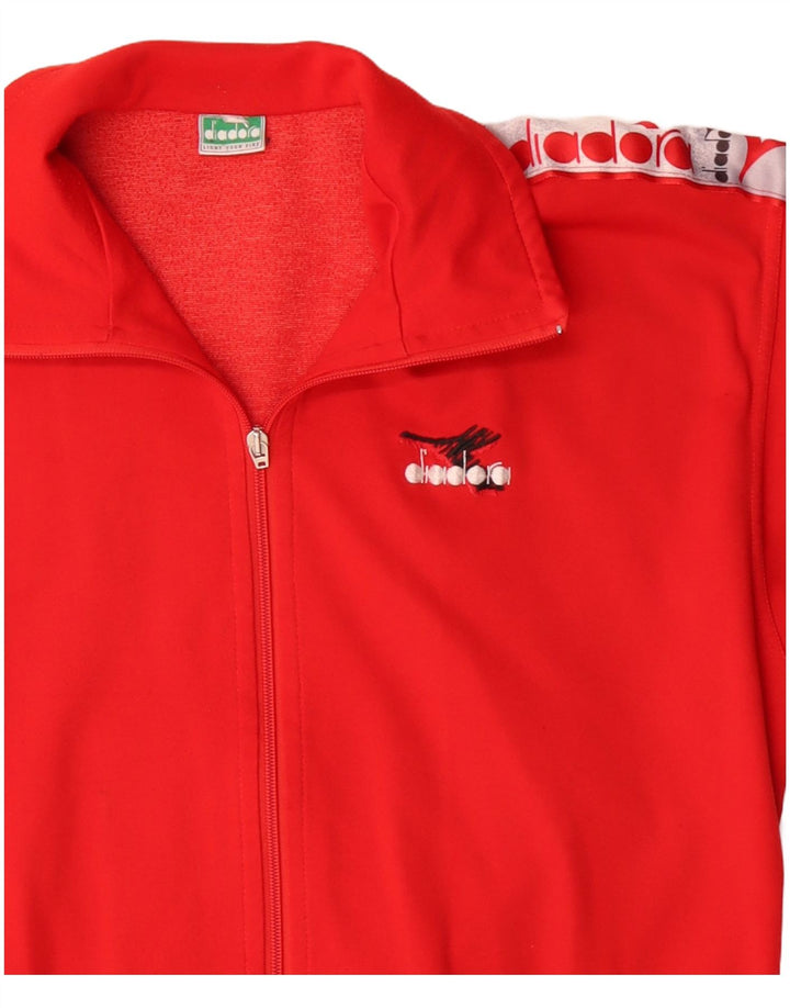 Diadora Hombre Chaqueta De Chándal Con Gráfico Small Rojo Colorblock Poliéster