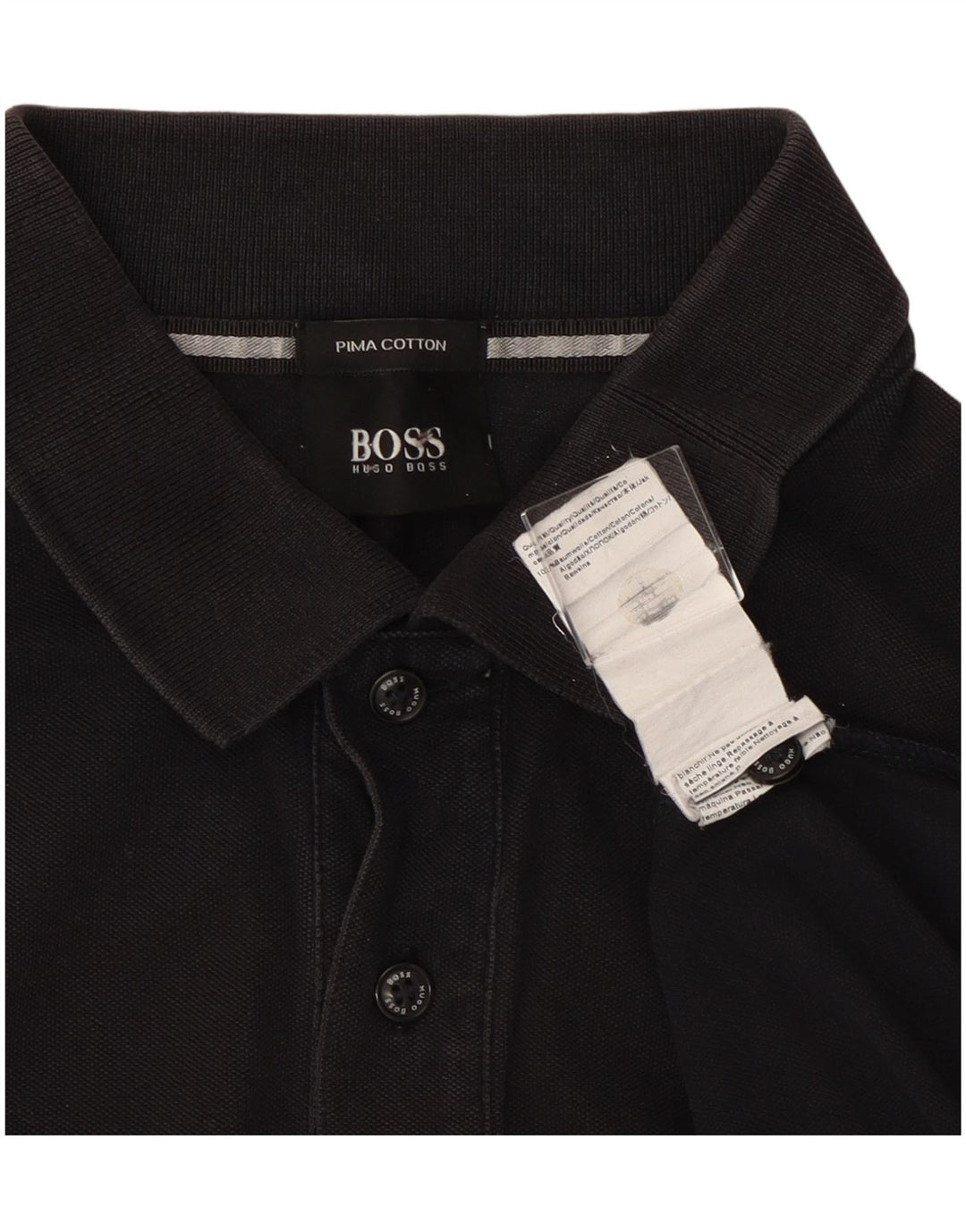 Polo Hugo Boss Hombre Algodón Negro Medio